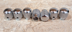 Lot of 7 Silver Chromed Aluminum Textured Volume Knob w/ Hex Set Screw 19x15x5mm