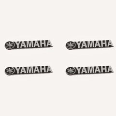 4Pcs For YAMAHA Aluminum Logo Badge Replacement piece 49mm X 10mm silvery