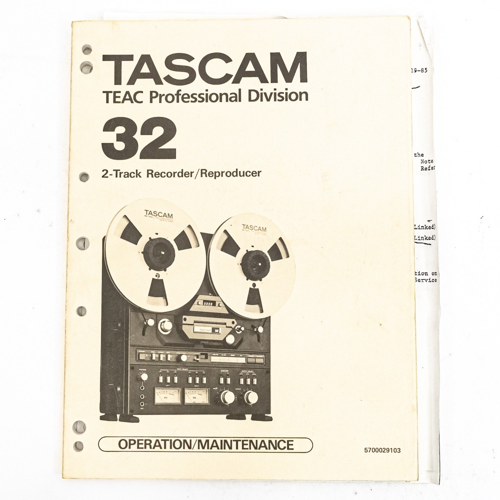 Tascam 32 Operation & Maintenance Manual – Original