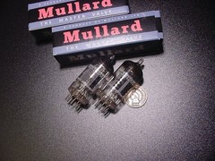 MULLARD BLACKBURN 12AX7 ECC83 TUBE PAIR (I61-series circa 1962 tested strong)