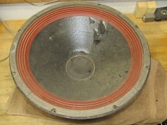 Vintage Unknown 18&Prime; Woofer, Cast Basket, Works, Needs Service
