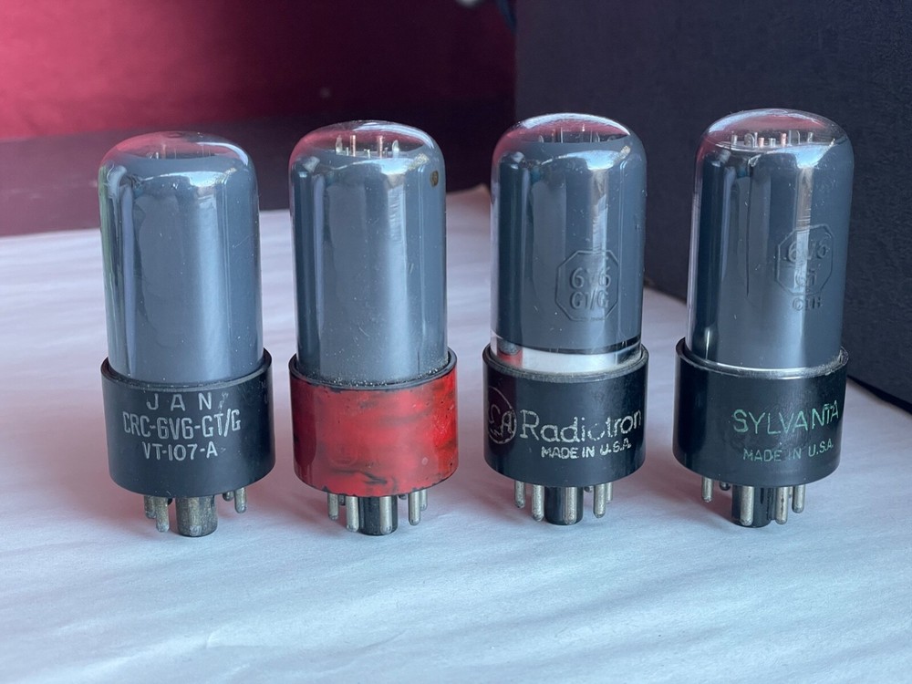 RCA 6V6GT, 6V6GTG, VT-107A Vintage Smoked Glass Audio Vacuum Tubes (lot of 4)