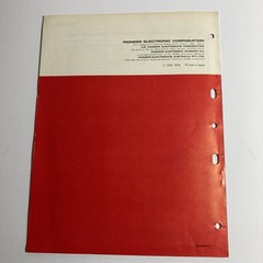 Pioneer PL-115D Turntable Service Manual 1976 Original Rare