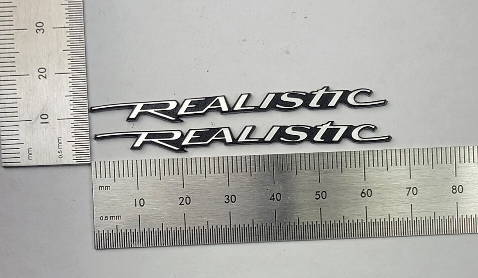 Realistic Speaker Badge Logo Emblem Custom Made Silver Pair