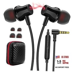 Wired Headphones Earphones for Laptop PC Chromebook Noise Isolating Ear Black