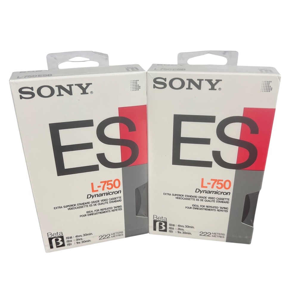 Sony ES L-750 Blank Beta Video Tapes Lot of 2 Sealed Y2K Retro Vintage Artsy