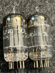 Matched Pair Tung-Sol 12AX7/ECC83 Long Plate Square Getter USA Strong