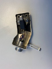 LENCO 60/65/85/90 BLACK METAL HEADSHELL WITH ORTOFON OMB CARTRIDGE USED