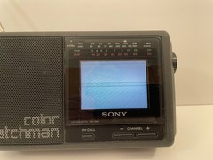Vintage Sony Color Watchman FDL-380 Portable LCD Analog TV Radio w/ Adapter