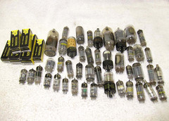 Big LOT of 50 Radio/Television Vacuum Tubes. Some New in Box, Unknown Others