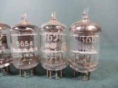 GE (5) Amperex (1) 5654 6AK5 Vacuum Tubes Untested