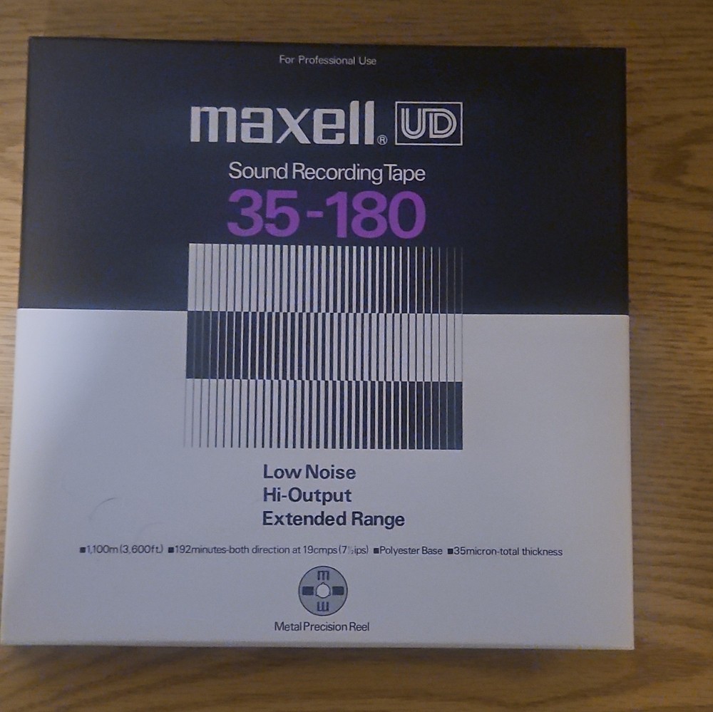 Maxell UD 35-180 Sound Recording Tape Metal Precision Reel Made in Japan RETRO