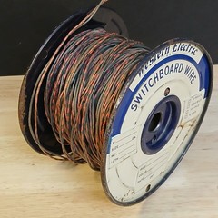 Partial Roll Western Electric 20 Gauge Cloth Covered Wire Double Strand REDBLACK