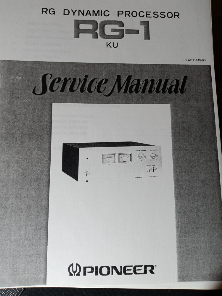 Pioneer RG-1 Service Manual RG Dynamic Processor Photocopy