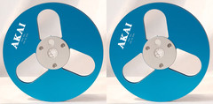One Pair Blue Black TAPE REEL Akai 7 » inch Light Metal Aluminum Take Up Reel