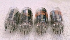 Very Strong Quad RCA 12AU7A Clear Top Grey Plate Side [] Getter