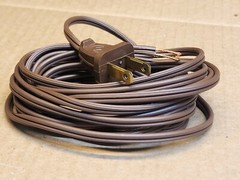 NEW 12&prime; AC Power Cord Cable KLH 8 Eight 21 Twenty One Radio Brown Non Polarized