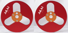 One Pair Blue Black TAPE REEL Akai 7 » inch Light Metal Aluminum Take Up Reel