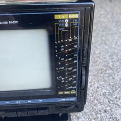 Vintage 1980s Cosmo 4.5&Prime; Portable B&W TV AM/FM Radio Antenna Works See Video