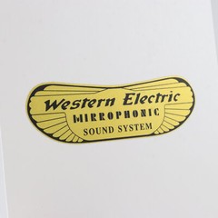 WESTERN ELECTRIC MIRROPHONIC logo badge STICKER DECAL waterproof PVC 77mmX25mm