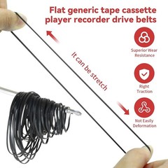 50PCS 3mm Flat Rubber Belts for Cassette Tape Machine Repair – 40-135MM