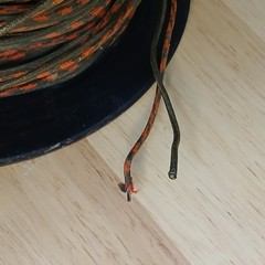 Partial Roll Western Electric 20 Gauge Cloth Covered Wire Double Strand REDBLACK
