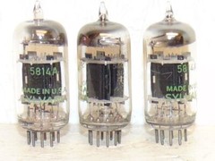 3 NOS TUBES TRIO Sylvania 5814A Ecc82 12AU7 6189 TRIPPLE MICA [] GETTER 1950&rsquo;S