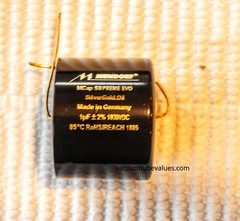 Mundorf MCap 1000 VDC SUPREME EVO Silver Gold Oil Cap Capacitor 1 1uf 1.0 uf
