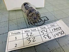 12AX7 ECC83 IEC Mullard Tube Ribbed Short Plate Test NOS  (TESTED W/ TV-7D/U)