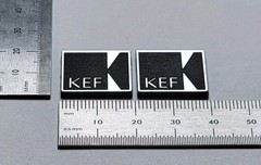 KEF Speaker Badge Logo 3/4 Inch Premium Silver Pair With Adhesive