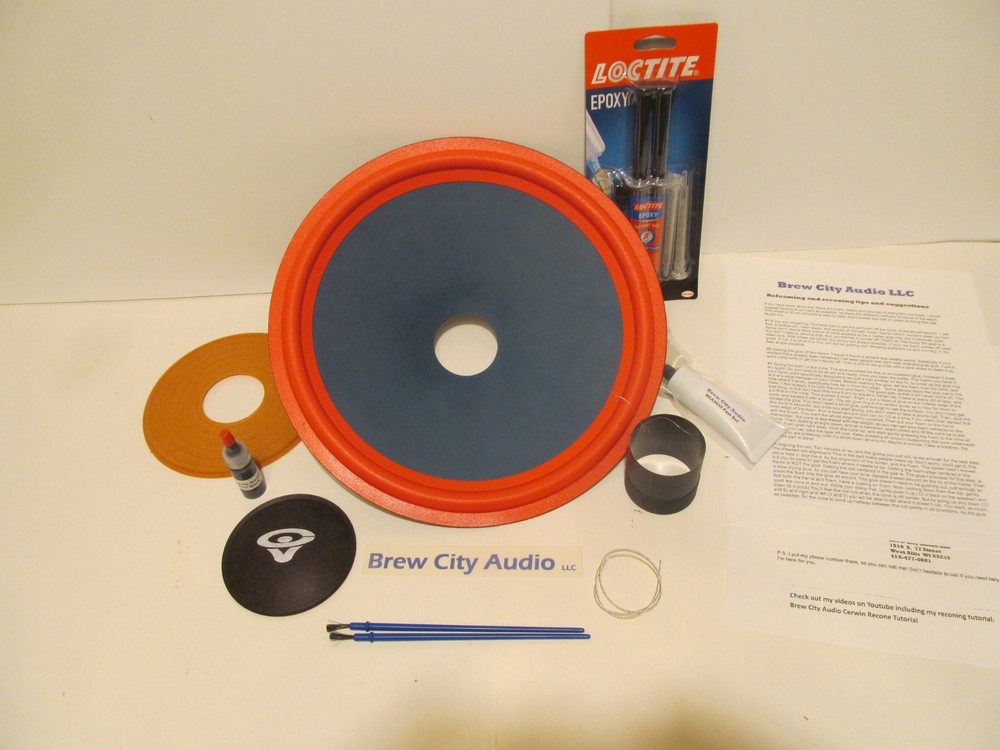 12&Prime; 4 Ohm BLUE CONE Recone Kit for Cerwin Vega 122T2 UT12R CH124