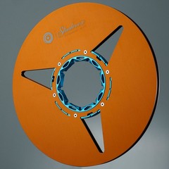 Studevox 10.5&Prime; Polished Orange Aluminium Empty Tape Reel For Reel Tape Recorders
