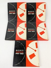 Lot of 5 Sony PR-150 7&Prime; Reel to Reel Tapes in Original Boxes 1800&prime; 1/4&Prime; 1.0mil