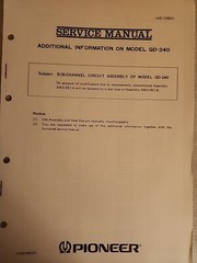 Pioneer CD-4 Demodulator QD-240 KL, F Service Manual with addl. info manual