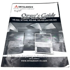 Mitsubishi Projection TV Owners Manual Models VS-A50 WT-A42 WS-A48 WS-A55 WS-A65