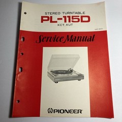 Pioneer PL-115D Turntable Service Manual 1976 Original And Rare