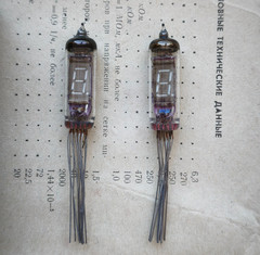 IV-3A x 2 VFD Nixie Tube 7-segment indicator NOS (USA Seller)