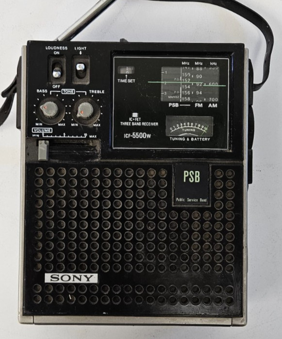 Sony ICF-5500W Vintage 3-Band Portable Radio FM AM PSB Receiver PARTS