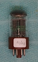 SYLVANIA JAN CHS 6SN7WGTA. SHORT BROWN BASE. USED. TESTED. 1969. JAN DESIGNATED