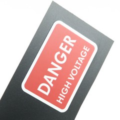 DANGER High Voltage logo badge Sticker Decal waterproof 58.5mm(2.3&Prime;)X41mm(1.6&Prime;)