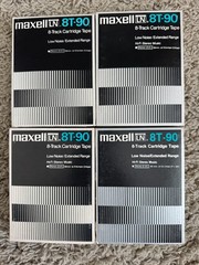 Maxell LN 8T-90 (Lot of 4) 8-Track Cartridge Tapes Low Noise/Extended Range