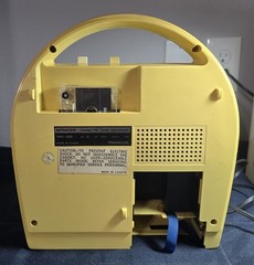 Hitachi Cassette Tape Recorder Vintage TRQ-225 Yellow Portable Box Manual Mono