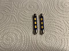 (2) 90X, 90T, 90R, WARM WHITE 43MM-6.3V-LED FESTOON LAMP/tube tuner Fisher Bulbs