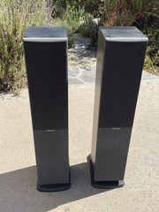 Polk Audio RT800 Vintage 1980s Stand Speakers Pair Black Gray 3.5 ft Tower Works