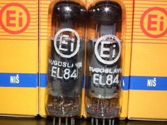 EL84 6BQ5 Tungsram Hungary – NOS platinum matched pair from 70s NOS NIB EI Boxes