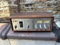 TEAC A-420 Cassette Deck Dolby System Dual VU Meters Wood Case Vintage / Box