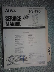 Aiwa hs-t90 service manual original repair book stereo radio tape player