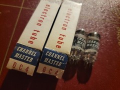 CHANNEL MASTER 6C4 Japanese Gray Rib Plate Square getter Vacuum Tube