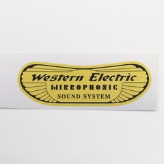 WESTERN ELECTRIC MIRROPHONIC logo badge STICKER DECAL waterproof PVC 77mmX25mm