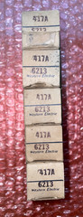 WESTERN ELECTRIC 417A IN SLEEVE OF 5 TUBES N.O.S. SAME DATE CODES 6213